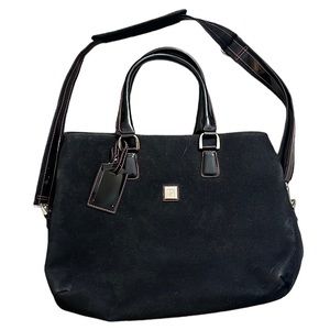 Diane Von Frustenberg Bag Black Tote Purse Overnight Weekender DVF